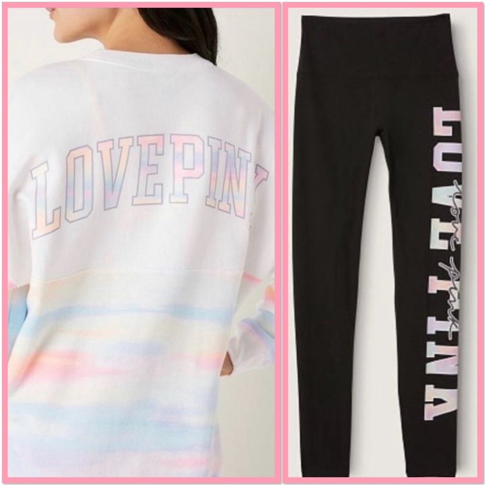 Love Pink Sweatshirt and Leggings Set